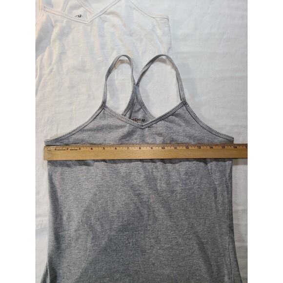 BCG 2-Pack Cotton Spaghetti Strap Tanks Medium Sporty Graphic Detail Gray/White - Picture 9 of 10
